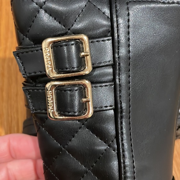 Girls Black Quilted Riding Boot - Picture 3 of 4